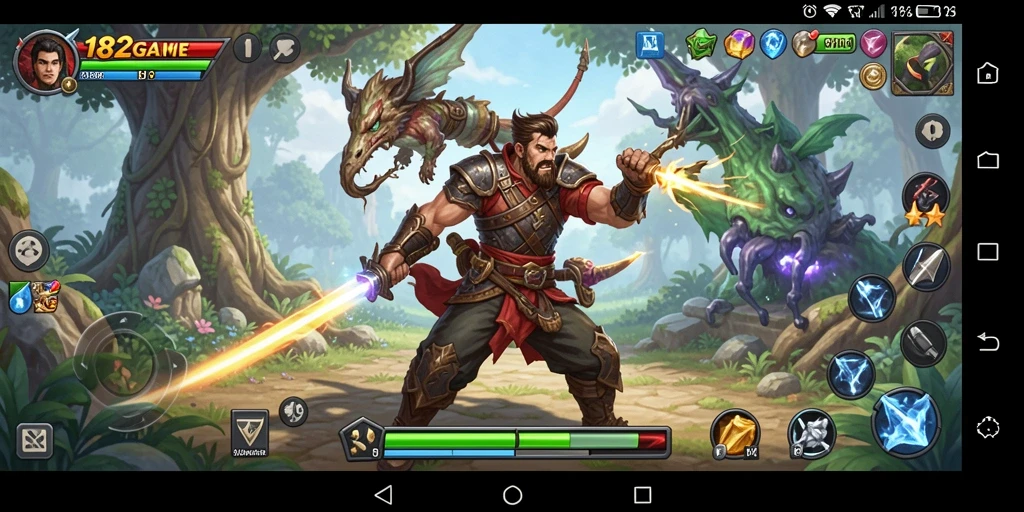 Tampilan aksi mendebarkan dalam gameplay 182GAME.