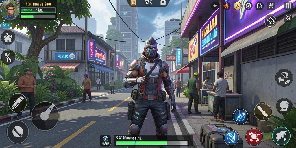 Tampilan gameplay menarik dari 5ZK dengan karakter dan dunia virtual.