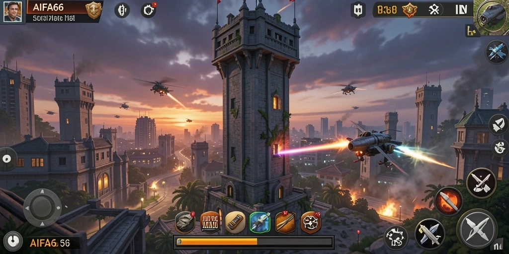 Tampilan aksi seru dalam permainan Tower Defense AIFA66.