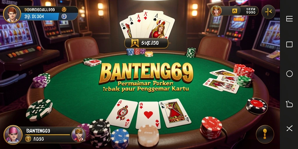 Gameplay Poker menarik di dalam aplikasi BANTENG69.