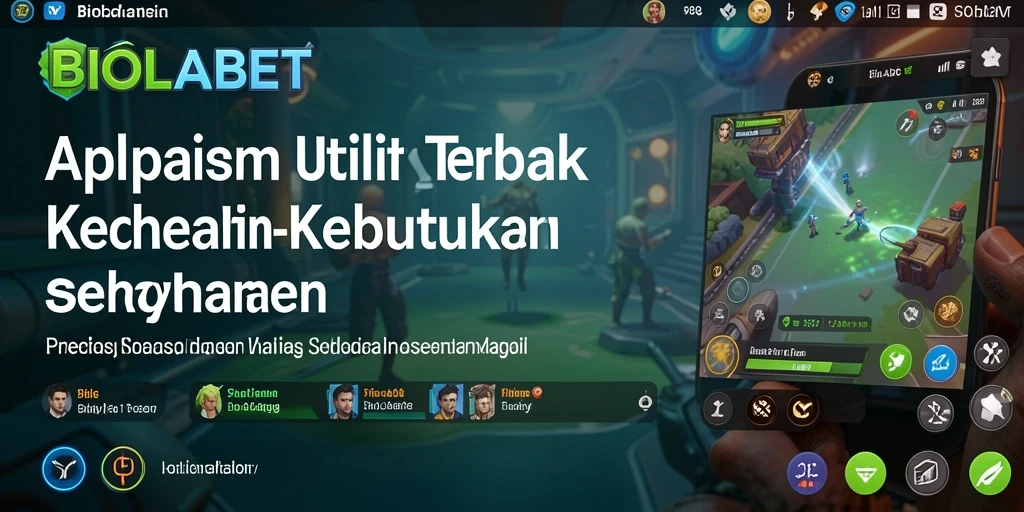 Tampilan aplikasi BIOLABET dengan berbagai fitur utility.