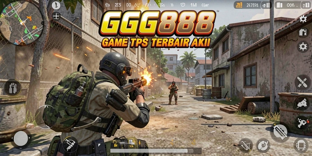 Screenshot GGG888 menampilkan aksi mendebarkan dalam pertempuran TPS.