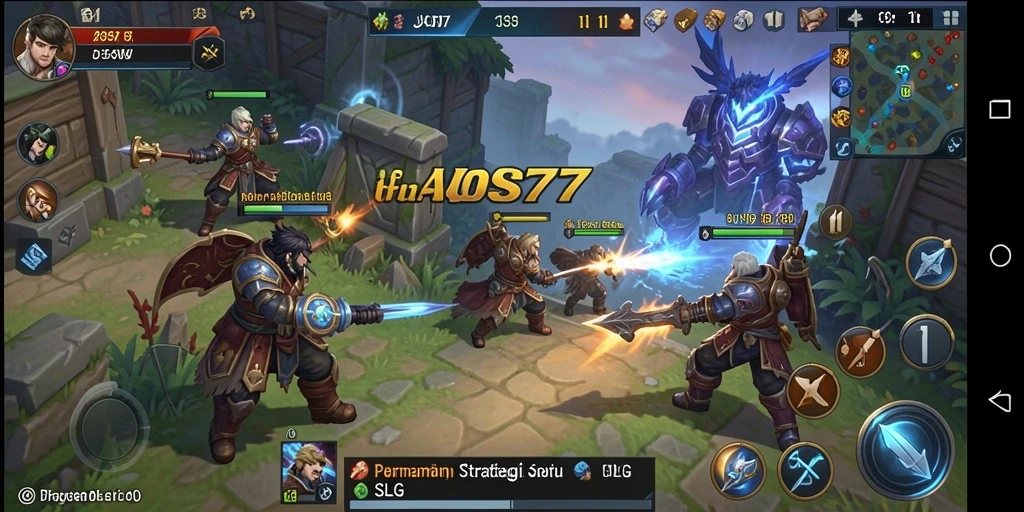 Gameplay seru dalam JOS77 menampilkan strategi dan pertempuran yang mendebarkan.