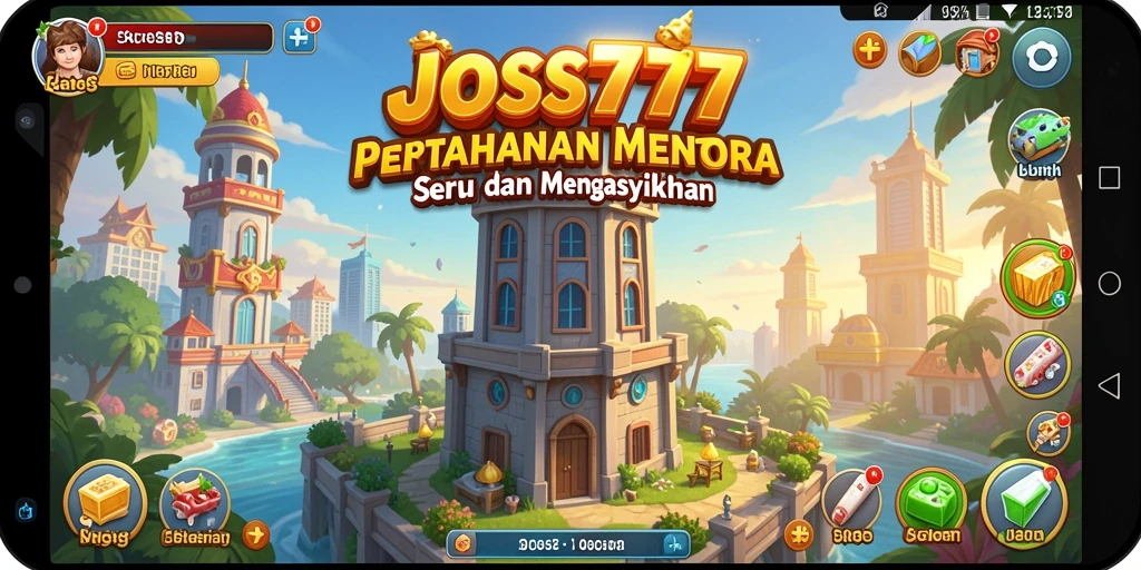 Tampilan gameplay seru dalam JOSS777 Tower Defense.