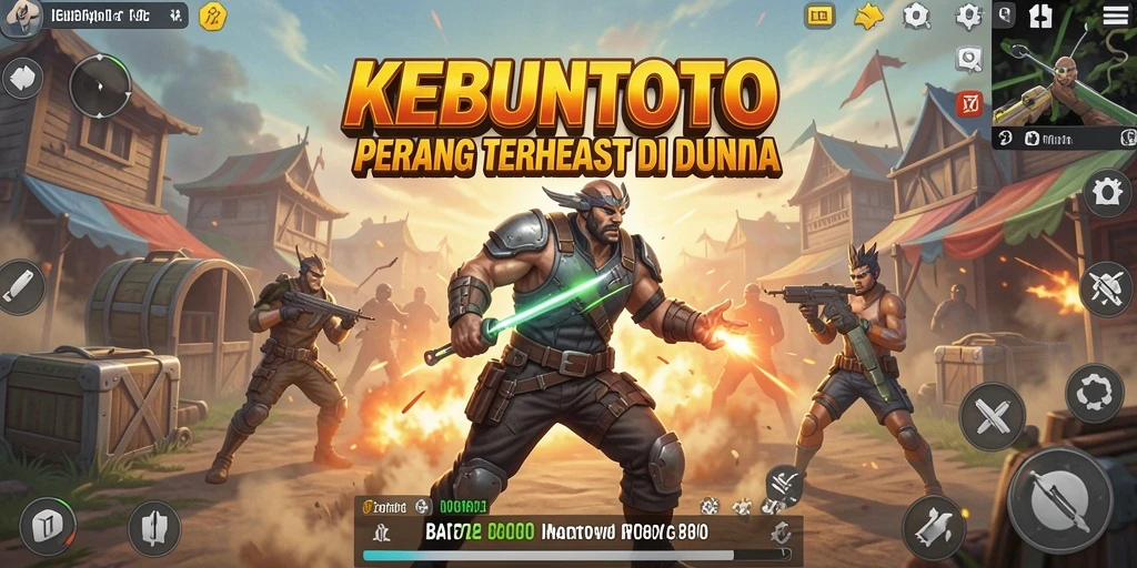 Gameplay KEBUNTOTO di tengah pertempuran Battle Royale yang intens.