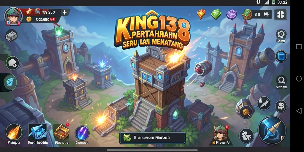 Gameplay menarik KING138 menara pertahanan melawan serangan musuh.