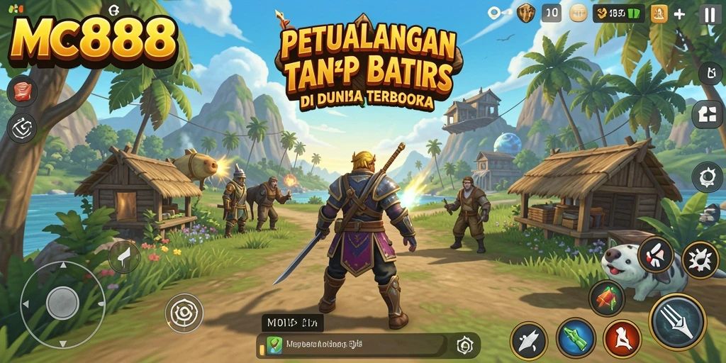 Screenshot gameplay Open World MC888 menampilkan eksplorasi yang mendebarkan.