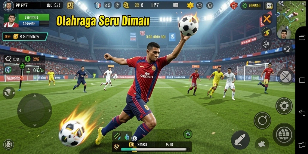 Tangkapan layar PP7 menampilkan aksi seru dalam gameplay olahraga.