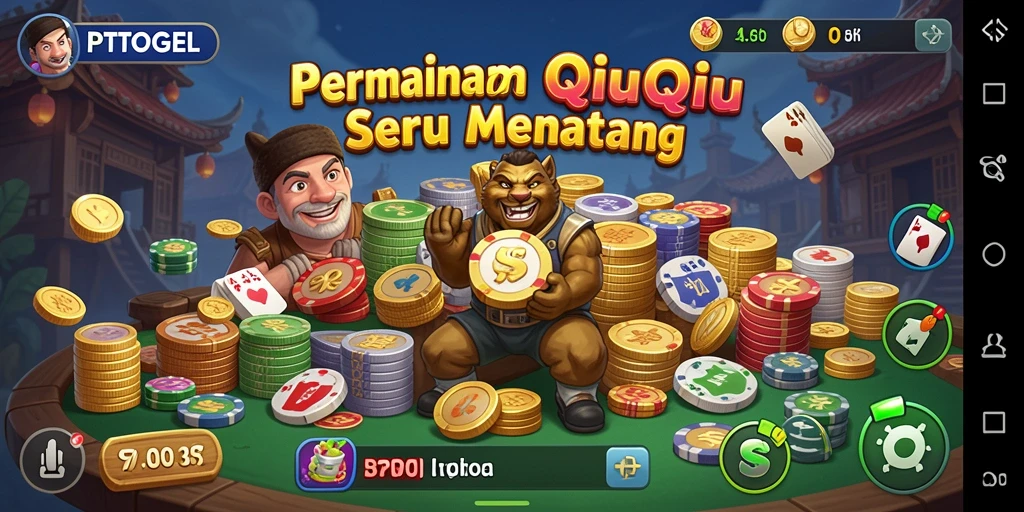 Screenshot tampilan permainan QiuQiu di PTTOGEL yang menegangkan.