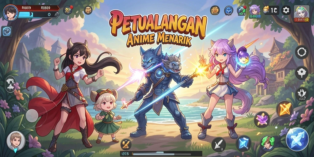 Tampilan gameplay yang menakjubkan dari RI889 dengan karakter anime.