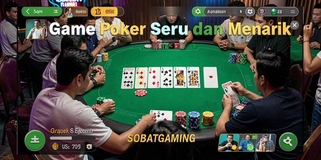 Tampilan gameplay seru dalam SOBATGAMING poker.