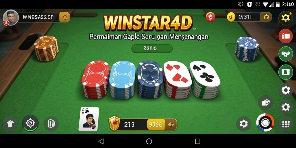 Tampilan gameplay seru dalam permainan Gaple WINSTAR4D.